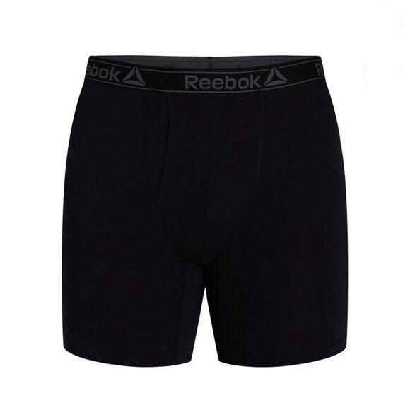 Reebok Stretch knit Cotton Long Leg Boxer Briefs, Black 2, 6-Packs Size 2XL - Picture 5 of 10